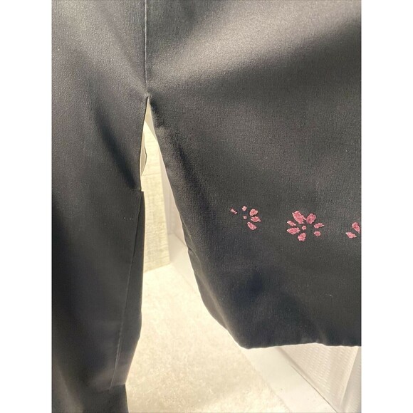 Handmade Japanese Style Kimono Jacket Black with Cherry Blossoms Beautiful - Picture 4 of 7